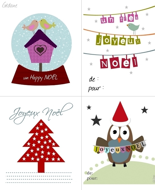 Etiquettes cadeau noel à imprimer