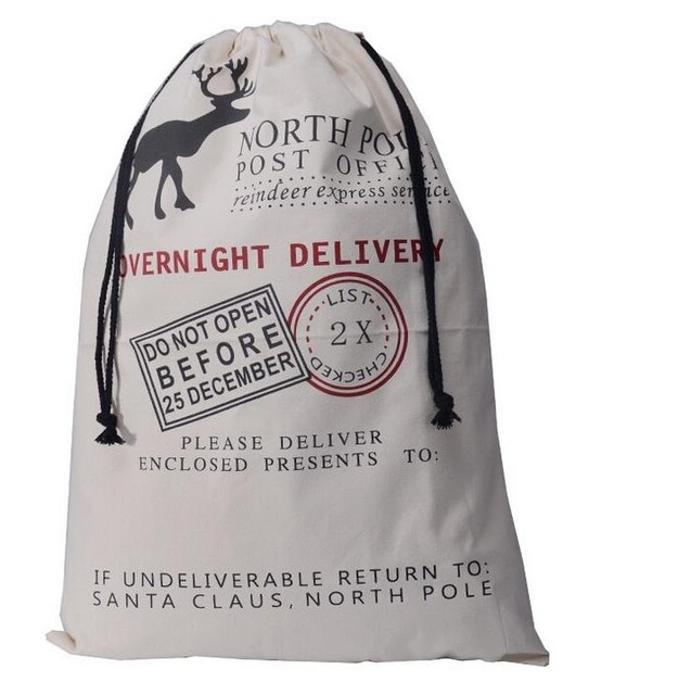 Sac cadeau noel toile de jute