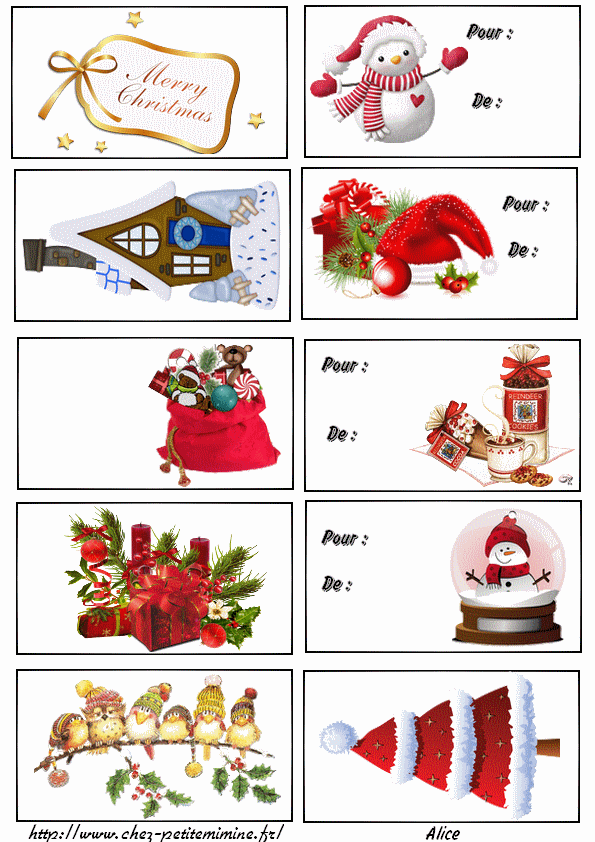 étiquettes noel cadeau