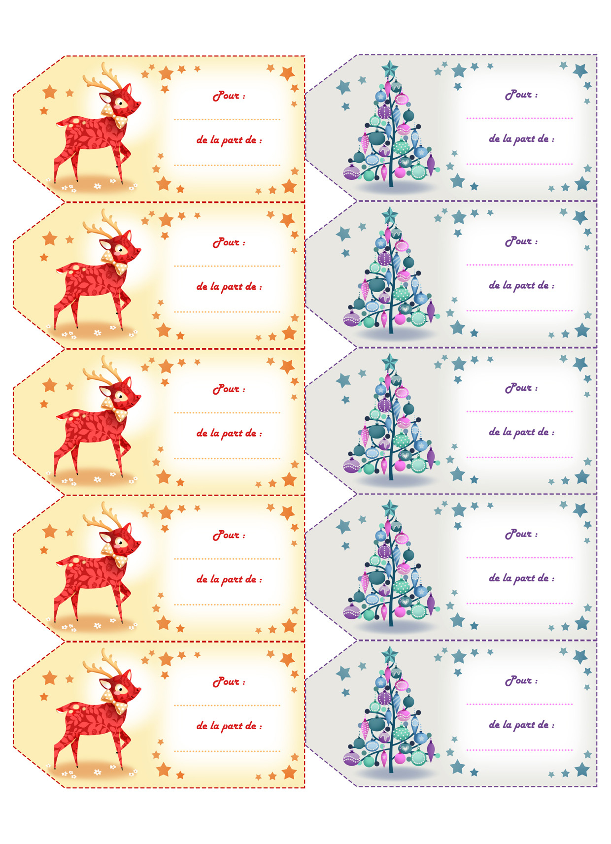 Imprimer étiquette cadeau noel