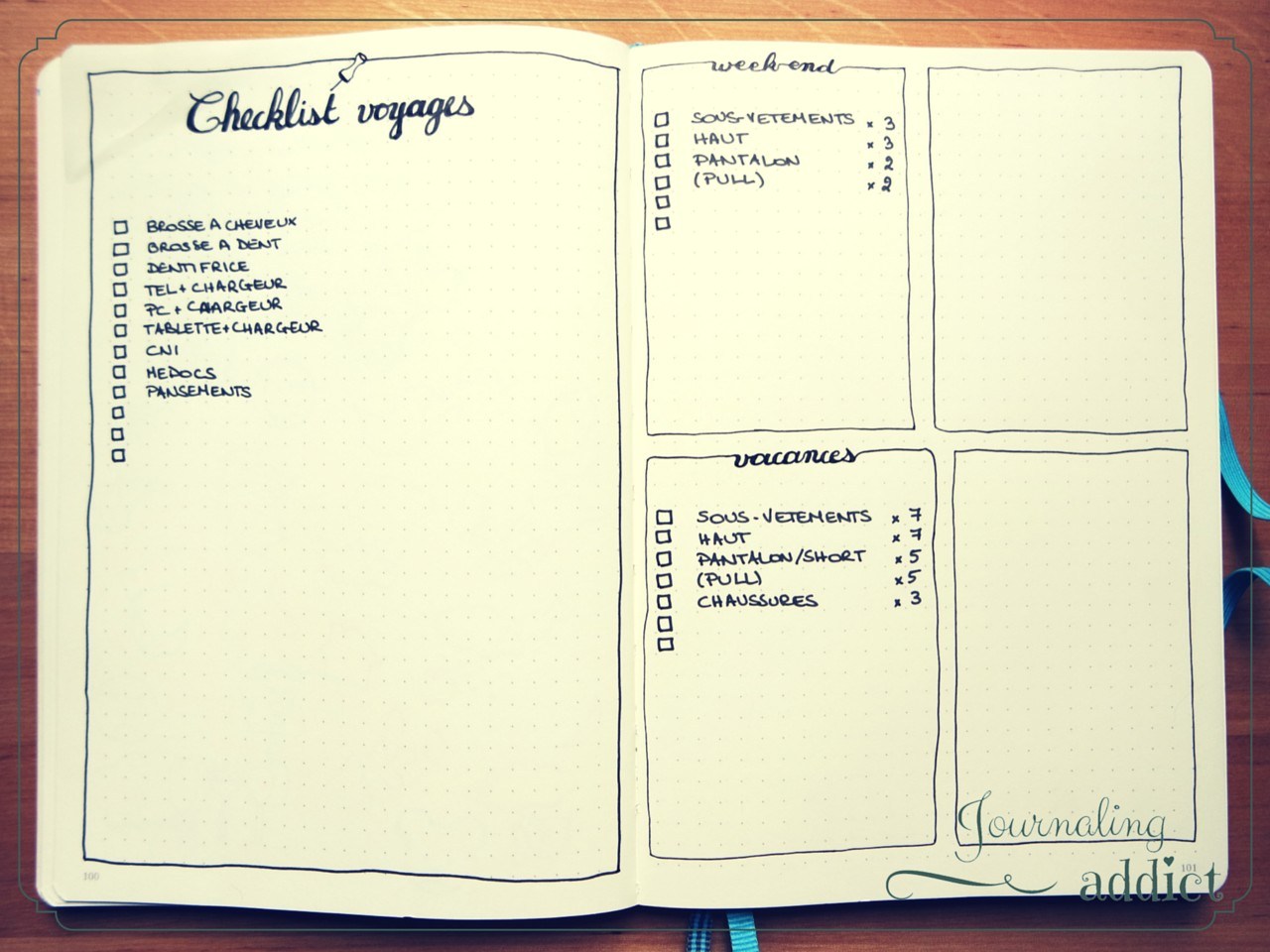 Liste cadeau noel bullet journal