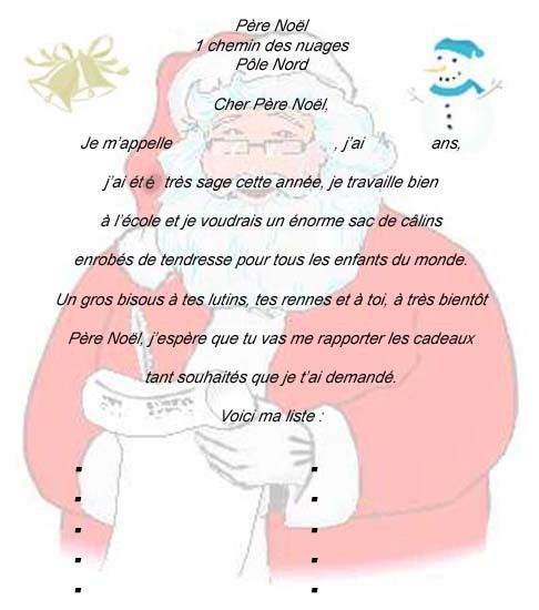 Modele lettre cadeau de noel
