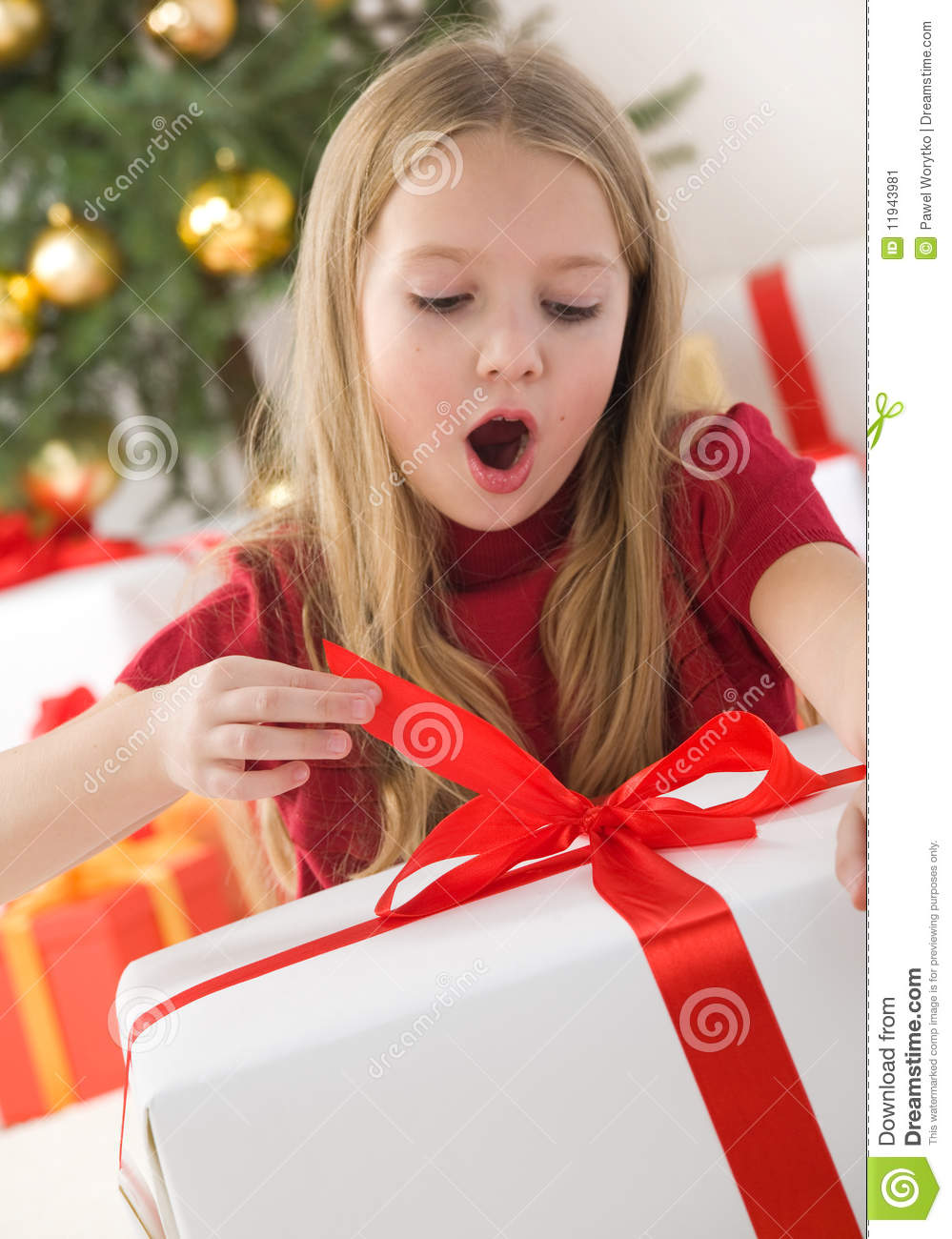 Ouverture de cadeau de noel