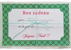 Carte cadeau noël à imprimer