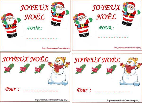 Etiquette prenom cadeau de noel a imprimer