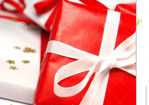 Cadeau de noel rouge et blanc
