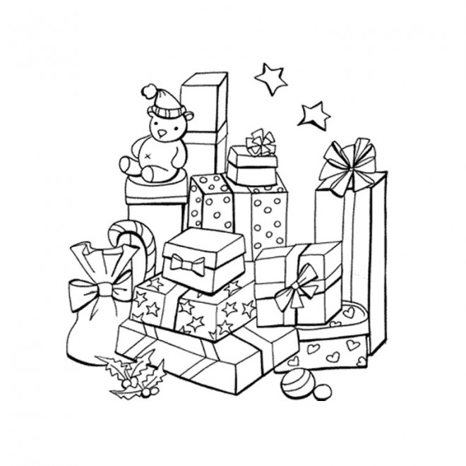 Dessin a imprimer cadeau de noel