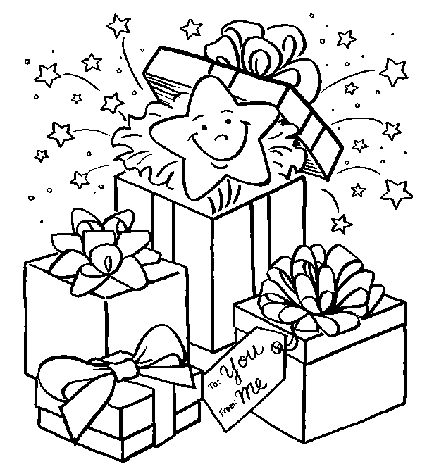 Coloriages de cadeau de noel