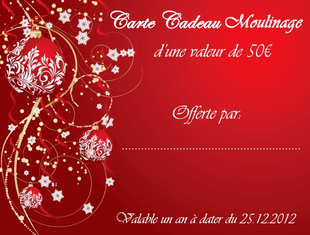 Carte cadeau de noël