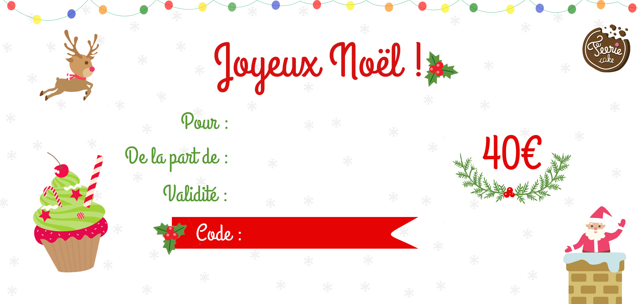 Bon cadeau noel a imprimer