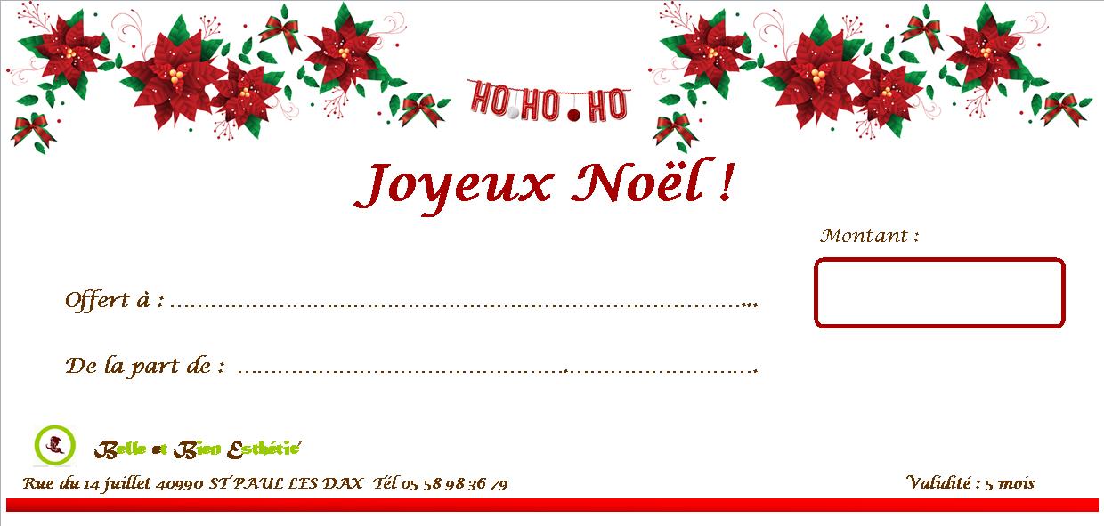 Cheque cadeau noel