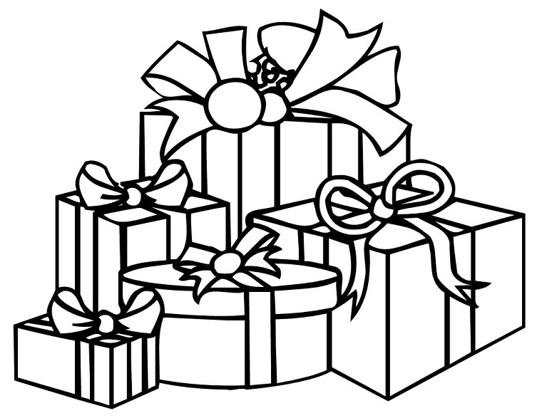 Coloriage cadeau de noel