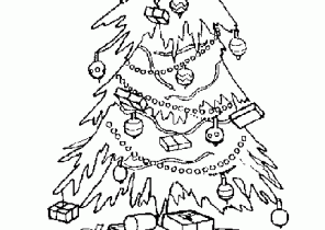 Coloriage de sapin et cadeau de noel