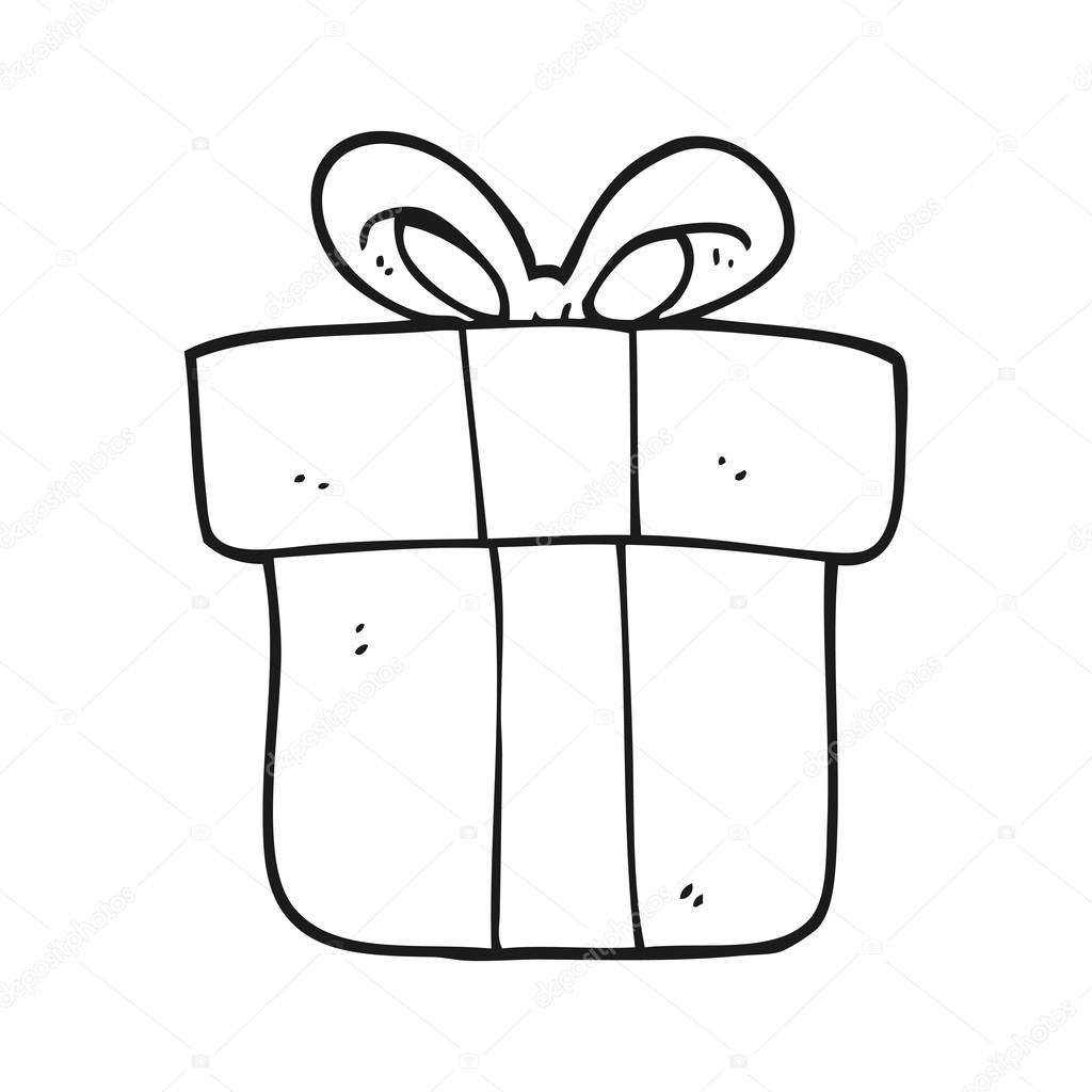 Clipart cadeau noel noir et blanc