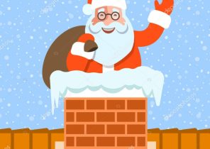 Pere noel cadeau cheminee