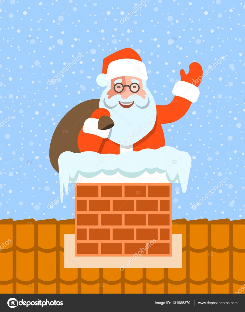Pere noel cadeau cheminee