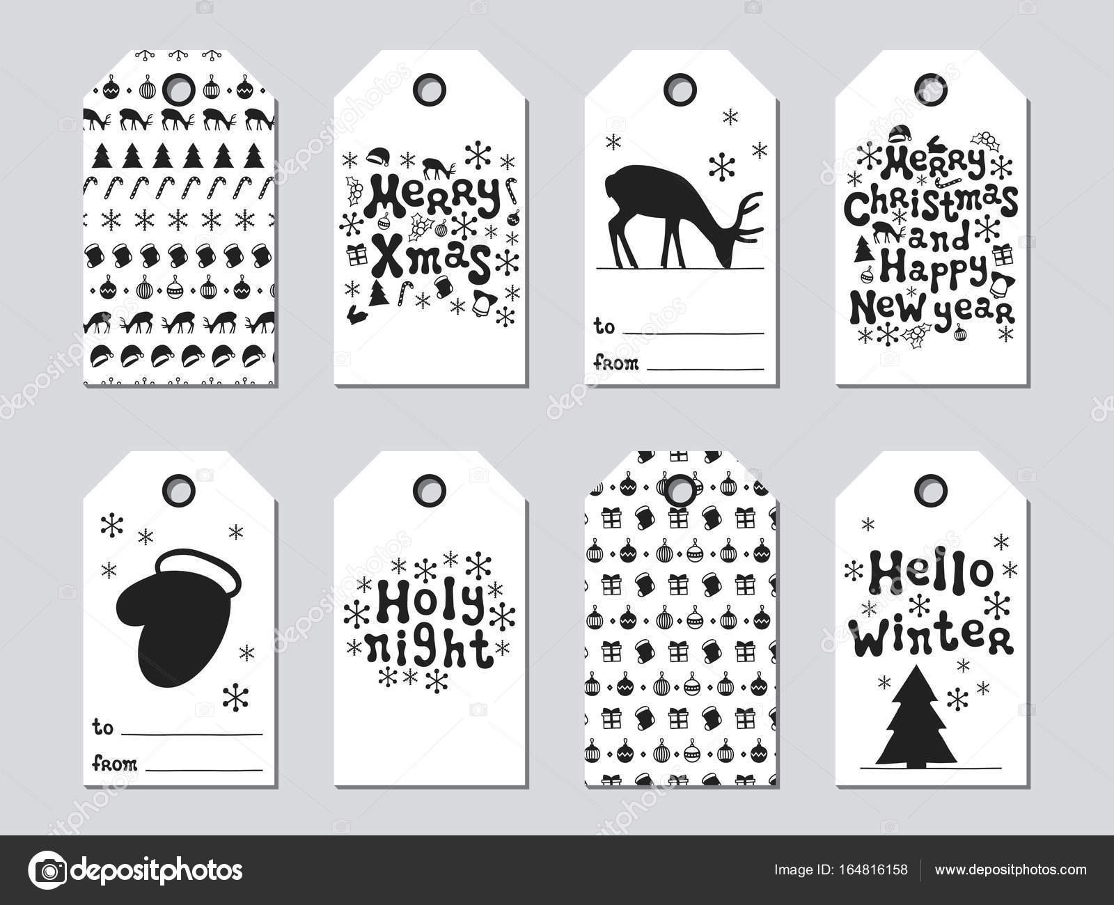 Etiquette cadeau noel imprimer noir et blanc - Airship-paris.fr