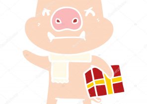 Cochon cadeau noel
