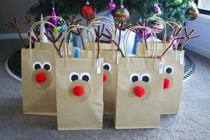 Sac cadeau papier noel