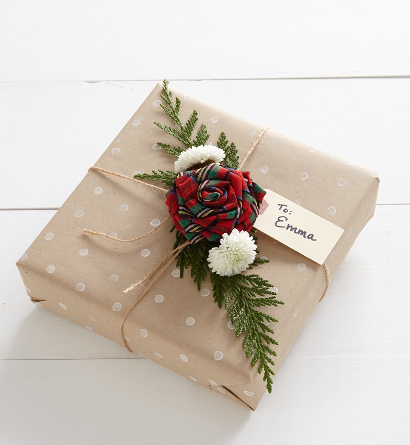 Paquet cadeau noel kraft