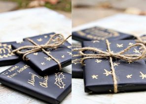 Paquet cadeau de noel bleu