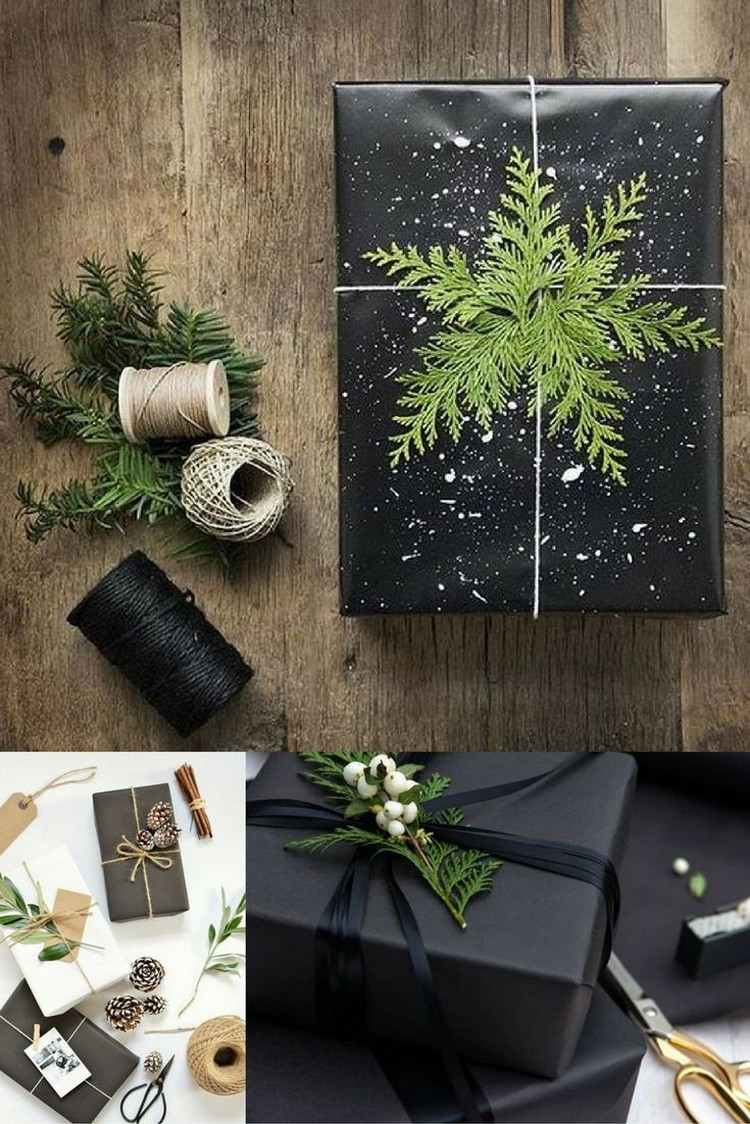 Papier cadeau noel noir