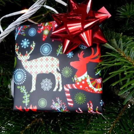 Papier cadeau noel gris