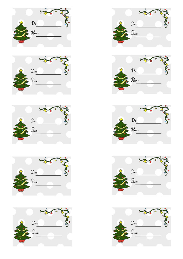 Etiquette de noel pour cadeau a imprimer gratuit