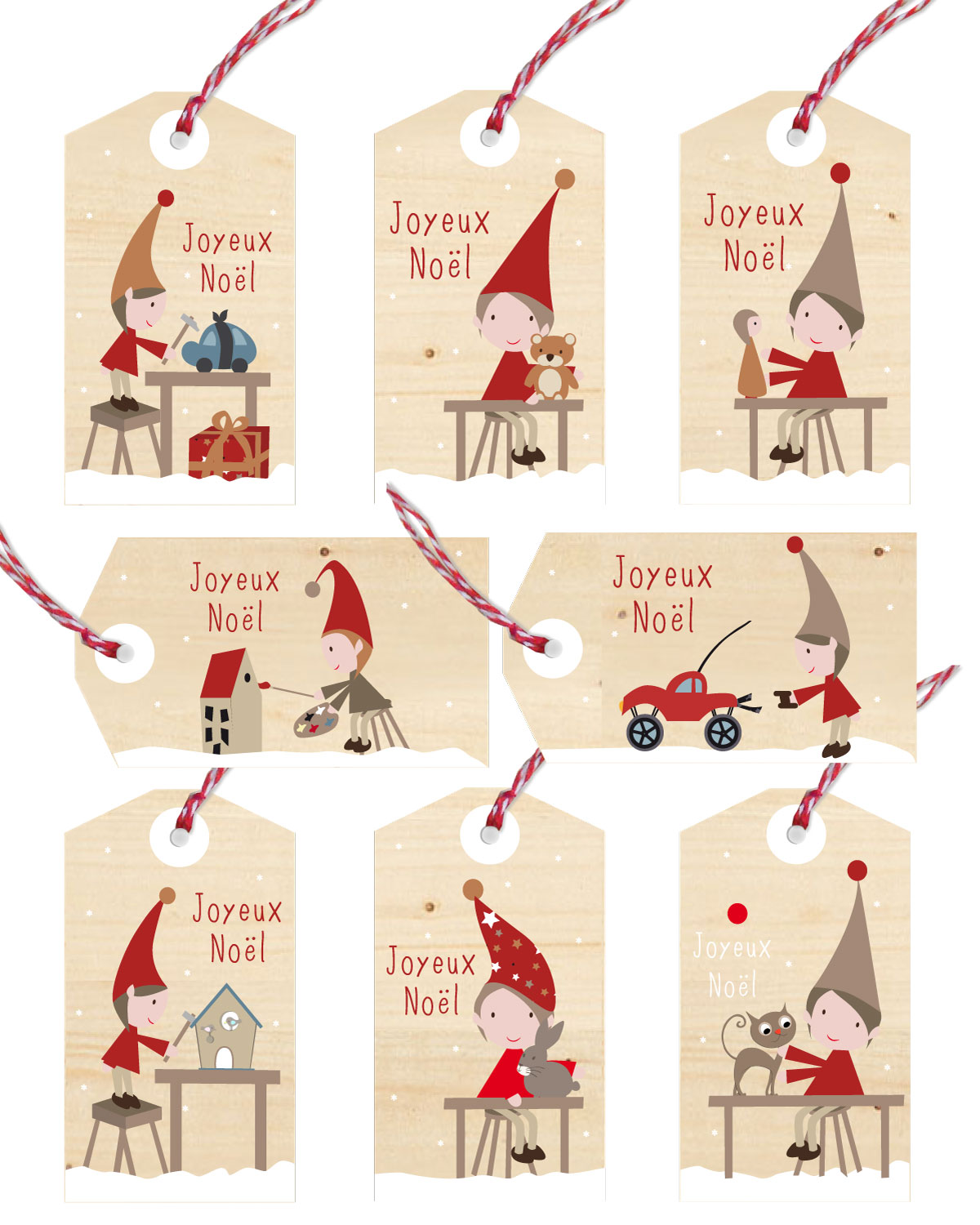Etiquette cadeau noel chic