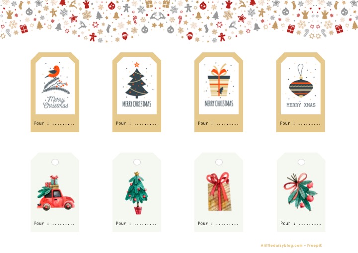 Etiquette cadeau noel originale