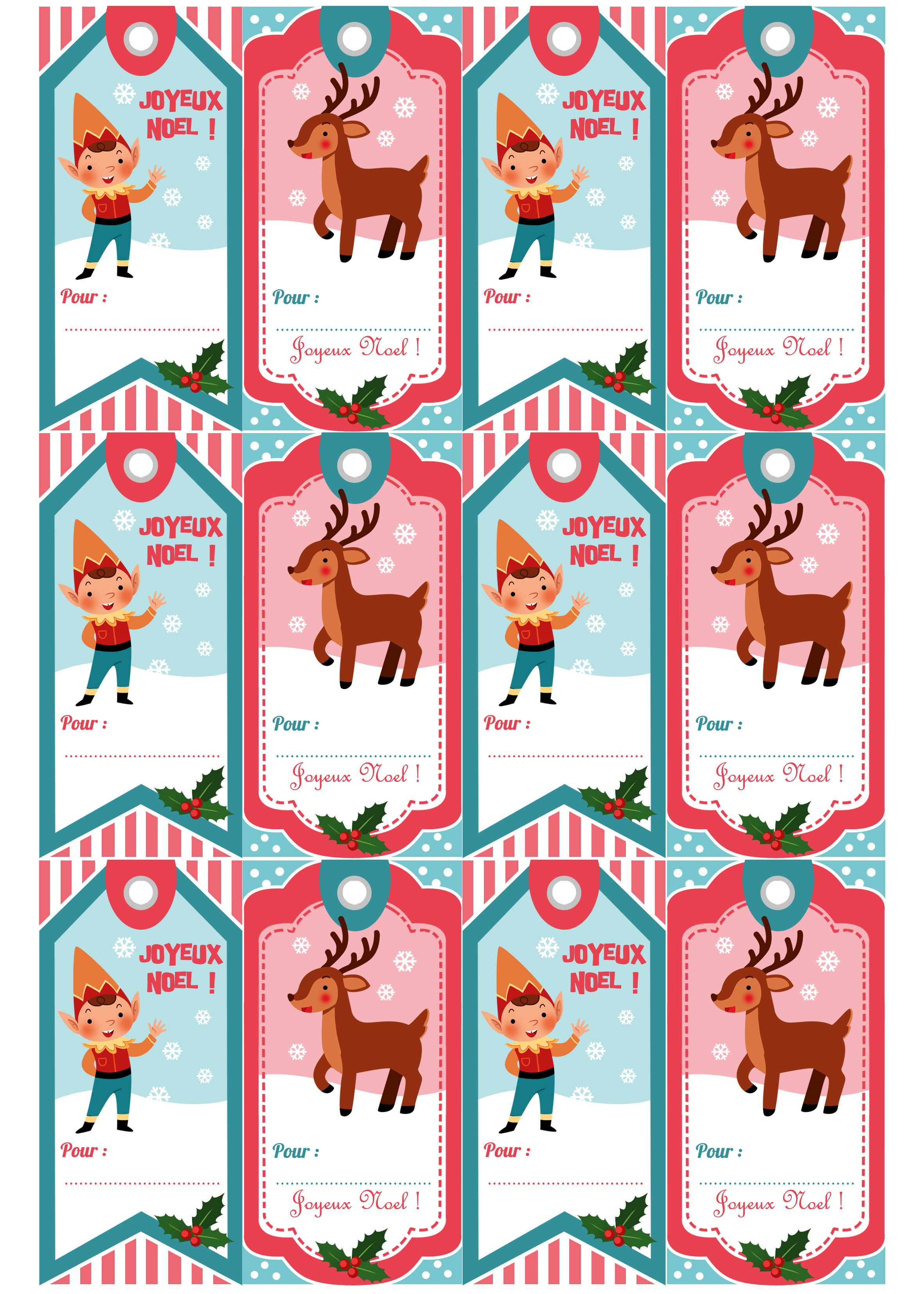 Etiquette de noel pour cadeau gratuit