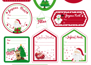 Etiquettes prenom cadeau noel