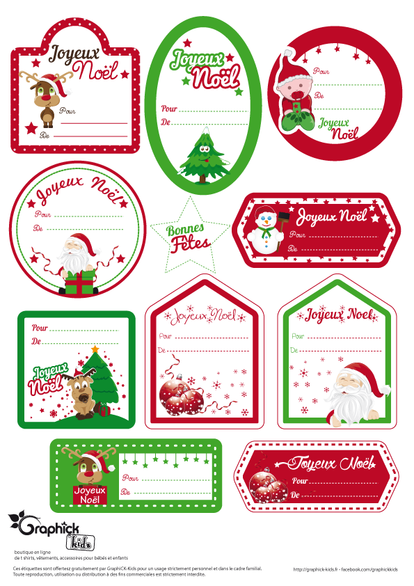 Etiquettes prenom cadeau noel