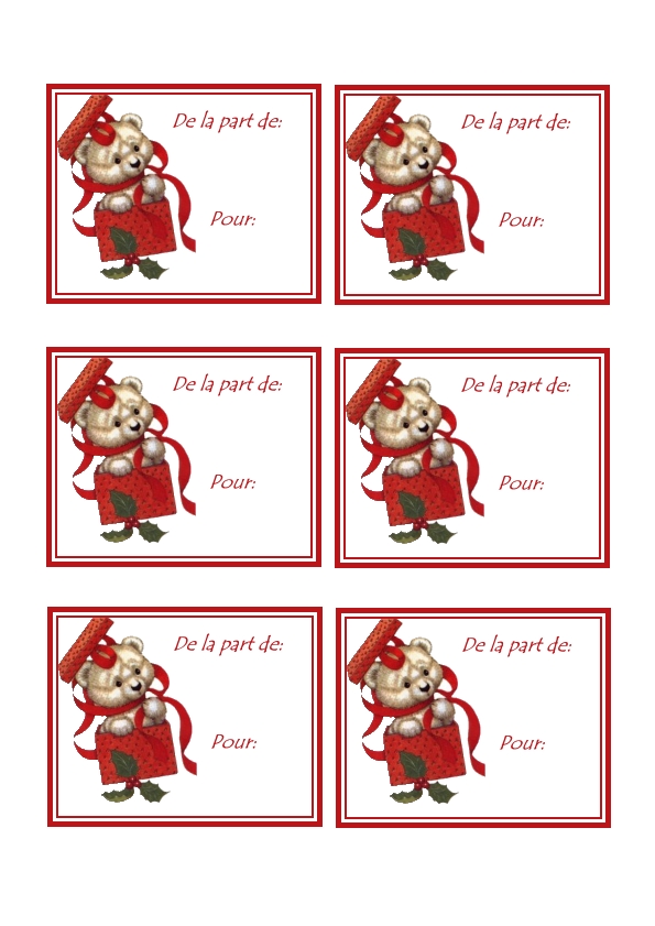 étiquettes noël cadeau