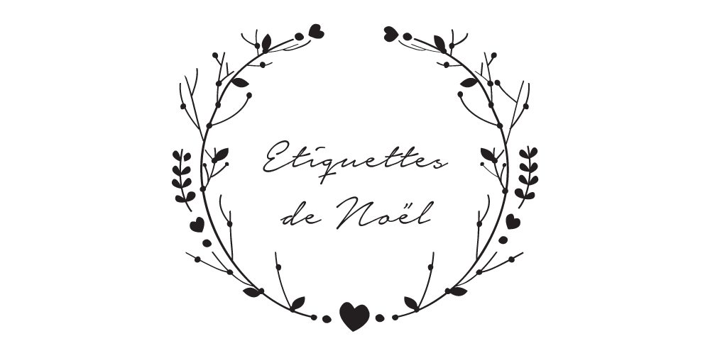 étiquette cadeau noel imprimer noir et blanc