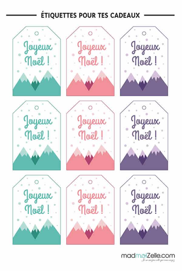 Etiquettes cadeau à imprimer noel