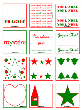 Etiquette noel pour cadeau