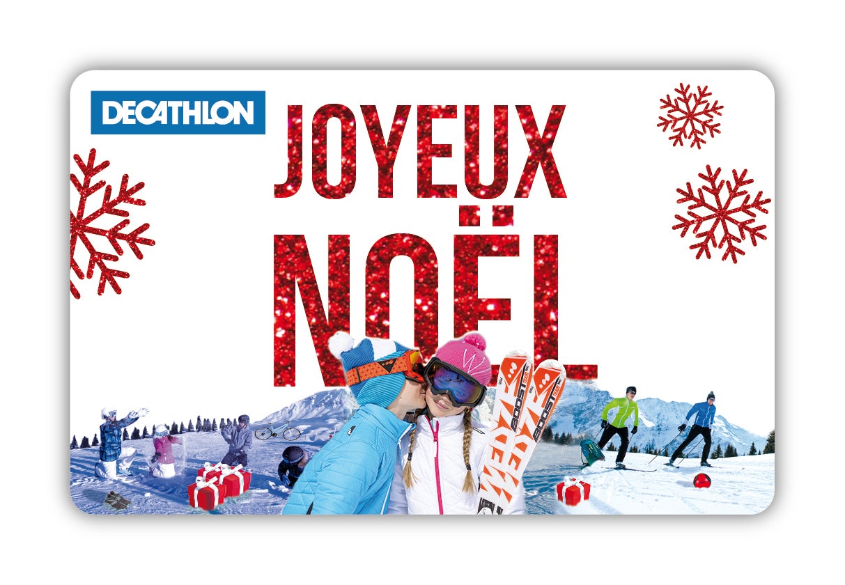 Carte cadeau joyeux noel decathlon