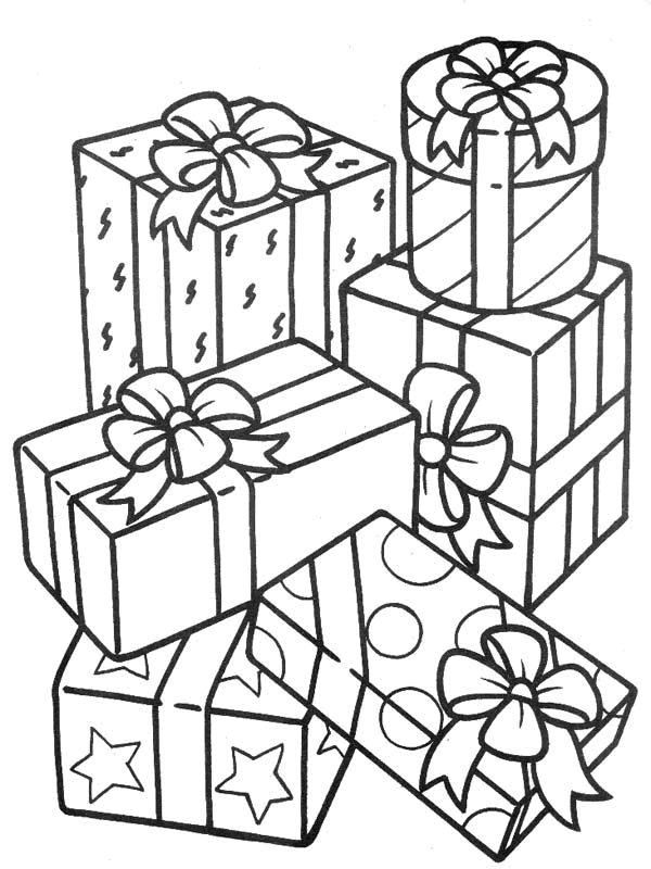 Coloriage cadeau de noel à imprimer