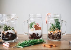 Cadeau noel diy avec pot de yaourt en verre