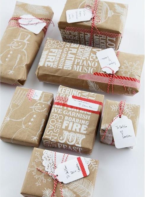 Emballage cadeau personnalisé noel