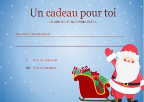 Modèle bon cadeau noel word