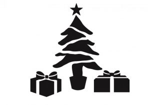 Cadeau de noel pochoir