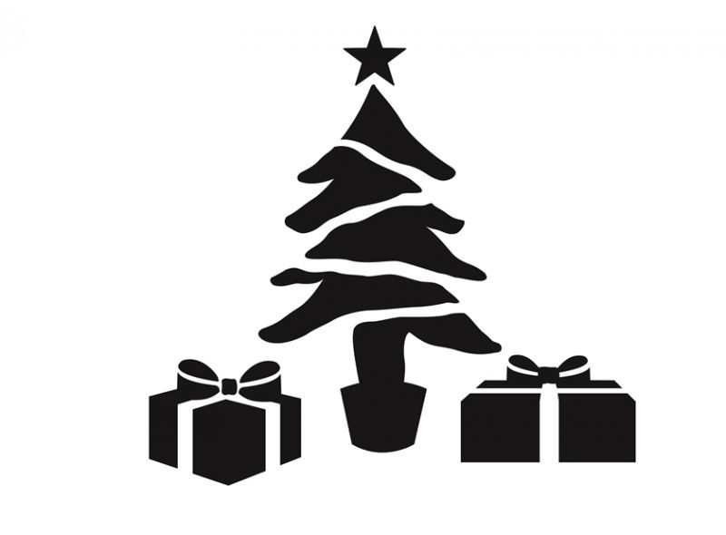 Cadeau de noel pochoir