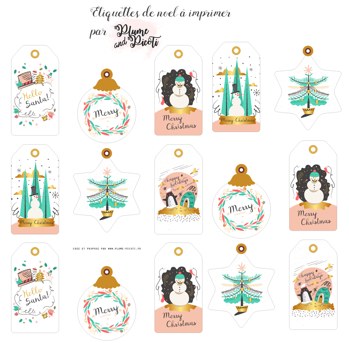 étiquette cadeau à imprimer noel
