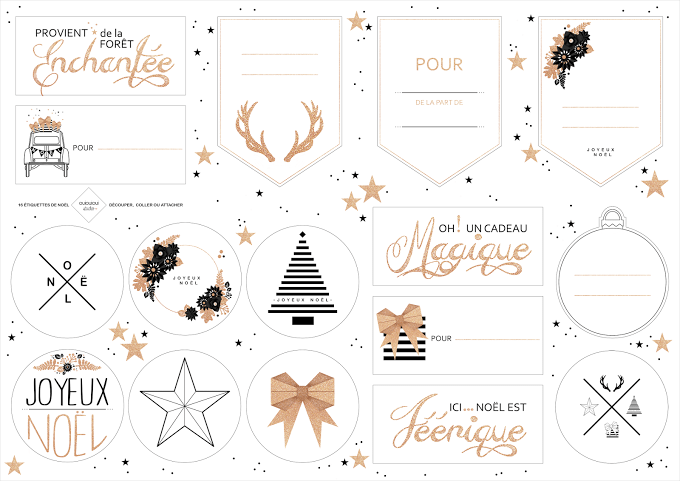 Etiquette de noel pour cadeau a imprimer gratuit