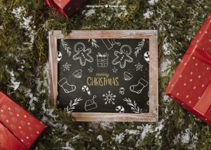 Cadeau noel sur ardoise