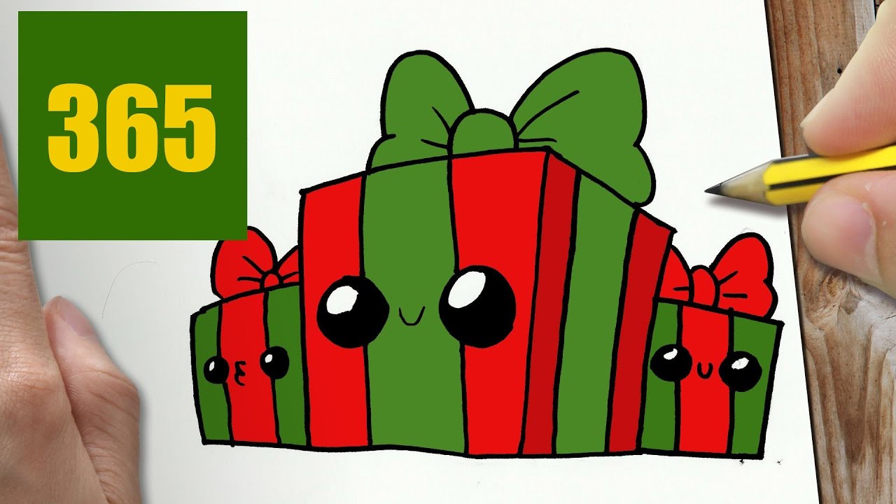 Dessin kawaii cadeau de noel