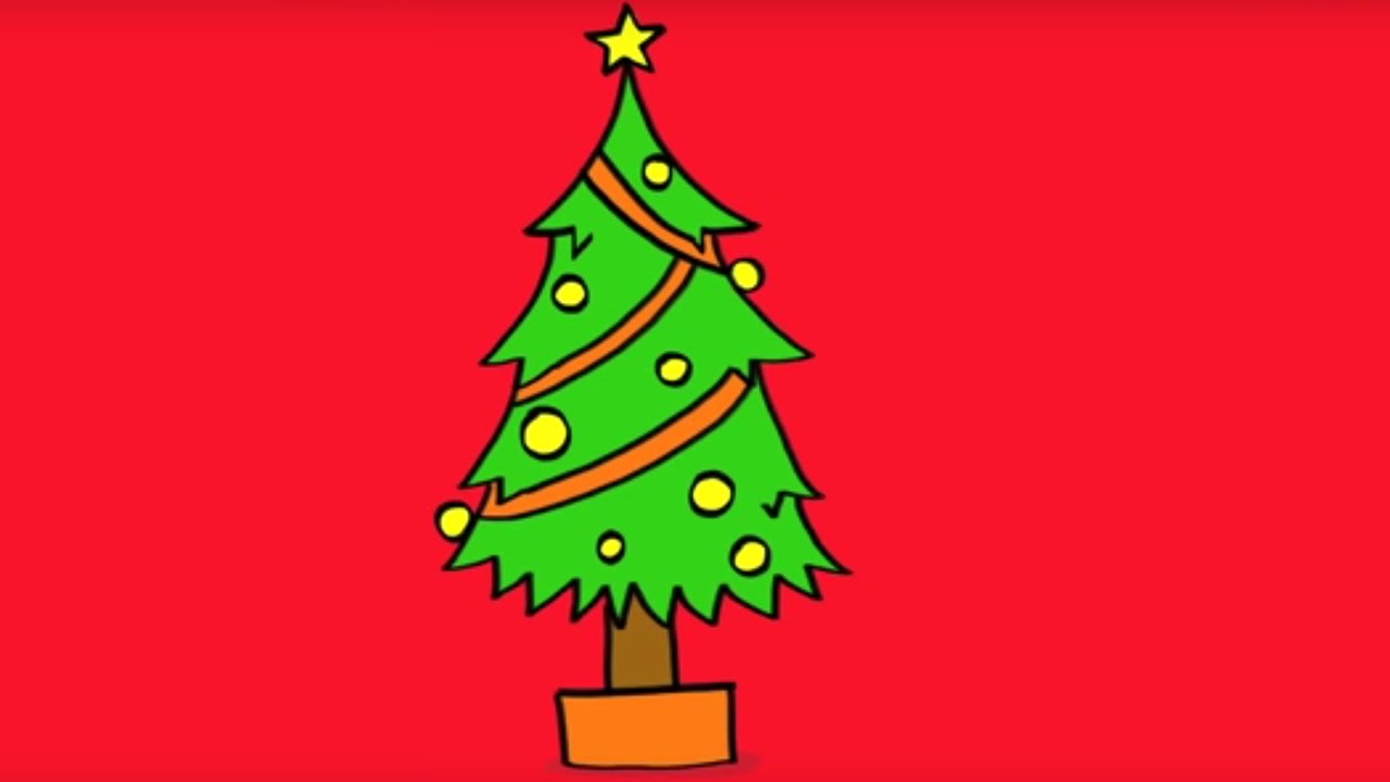 Sapin de noel dessin couleur sans cadeau