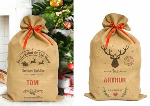 Sac cadeau personnalisé noel